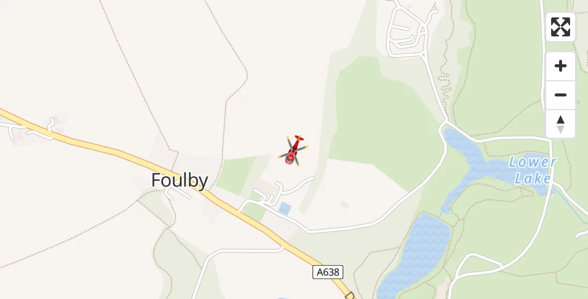 Flight route Air Ambulance Helicopter YAA Nostell Helicopter Port - YAA Nostell Helicopter Port, 25 May 2026, 12:09