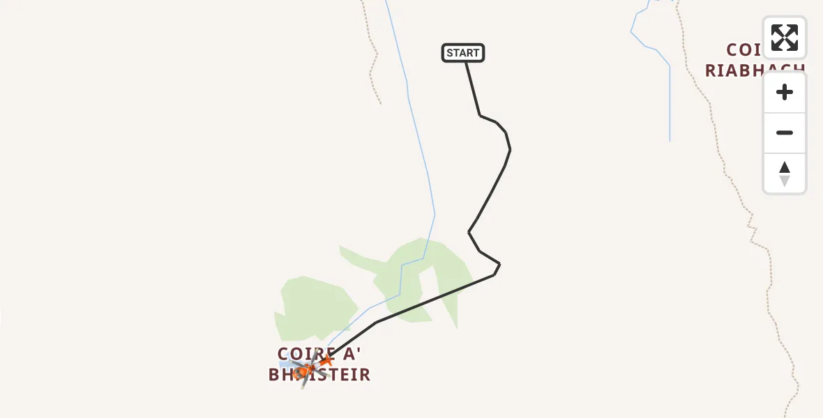 Flight route Coastguard Helicopter Coire a' Bhàisteir - Coire a' Bhàisteir, 25 May 2026, 12:42
