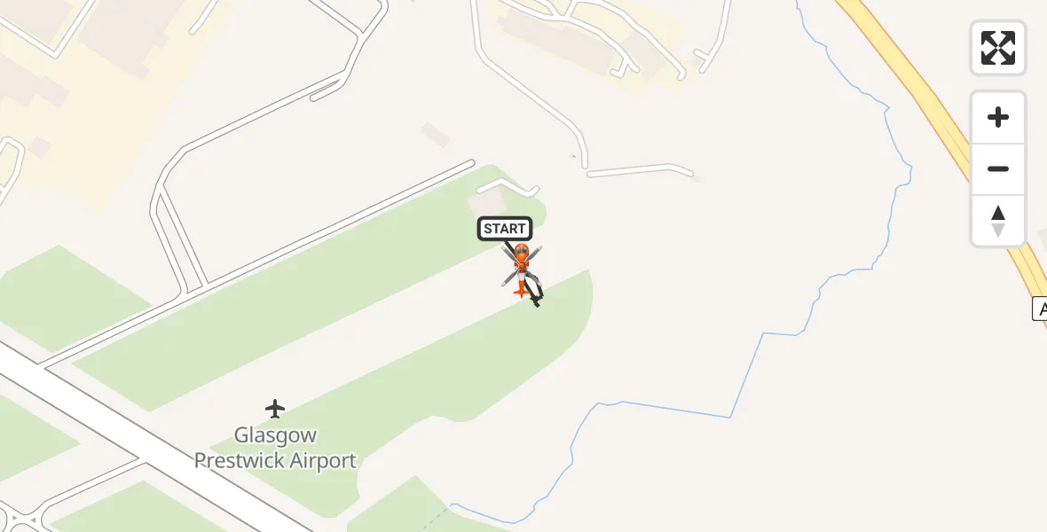 Flight route Coastguard Helicopter Glasgow Prestwick Airport - Glasgow Prestwick Airport, 25 May 2026, 13:03
