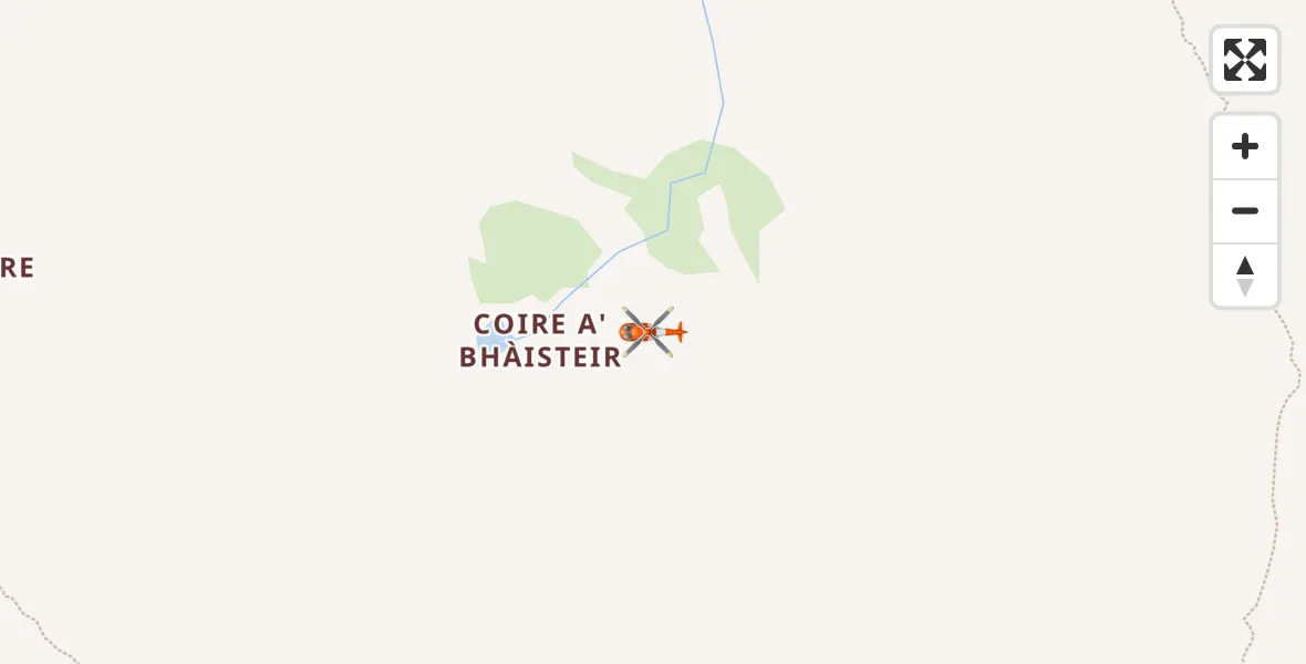 Flight route Coastguard Helicopter Coire a' Bhàisteir - Coire a' Bhàisteir, 25 May 2026, 13:15