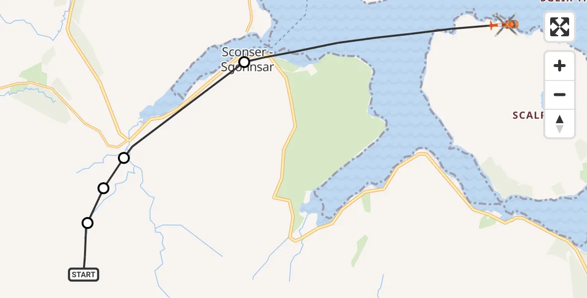 Flight route Coastguard Helicopter Coire a' Bhàisteir - Inner Seas, 25 May 2026, 13:19