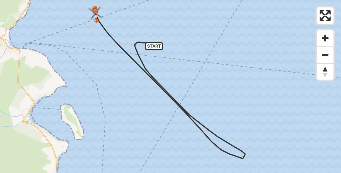 Flight route Coastguard Helicopter Inner Seas - Inner Seas, 25 May 2026, 13:40