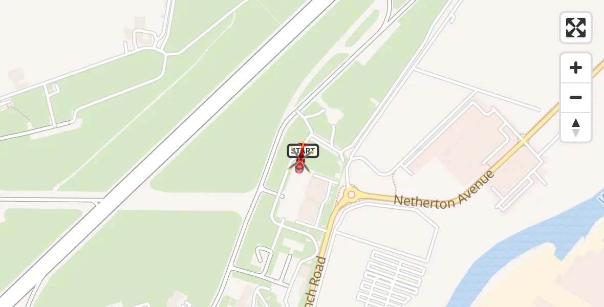 Flight route Air Ambulance Helicopter Glasgow Airport - Glasgow Airport, 25 May 2026, 14:26