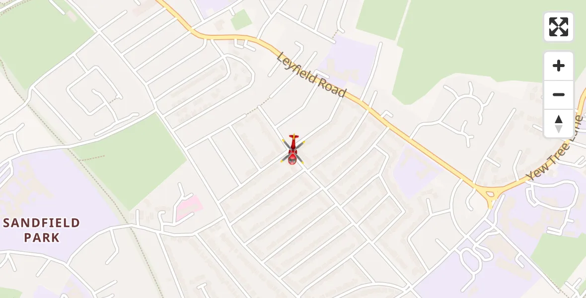 Flight route Air Ambulance Helicopter Knotty Ash - Knotty Ash, 25 May 2026, 15:23