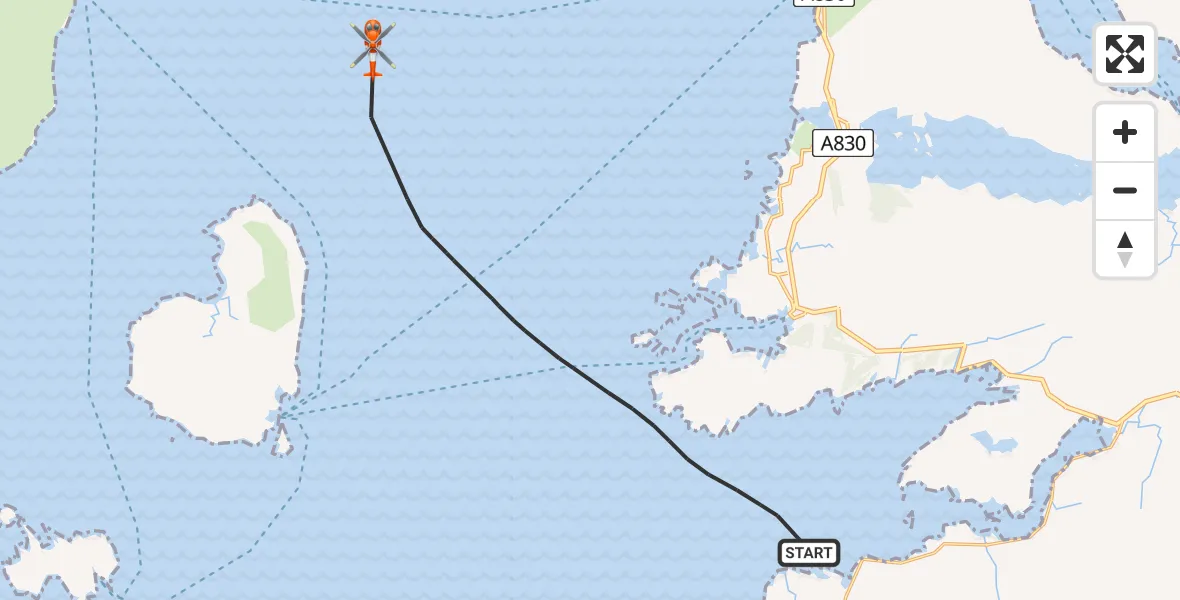 Flight route Coastguard Helicopter Inner Seas - Inner Seas, 25 May 2026, 16:32