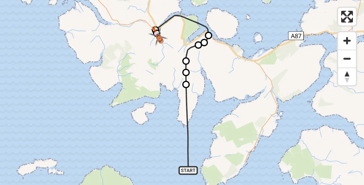 Flight route Coastguard Helicopter Inner Seas - Nead na h-lolaire, 25 May 2026, 16:42