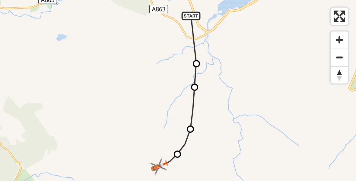 Flight route Coastguard Helicopter Sligachan - Sligeachan - Coire a' Bhàisteir, 25 May 2026, 18:31