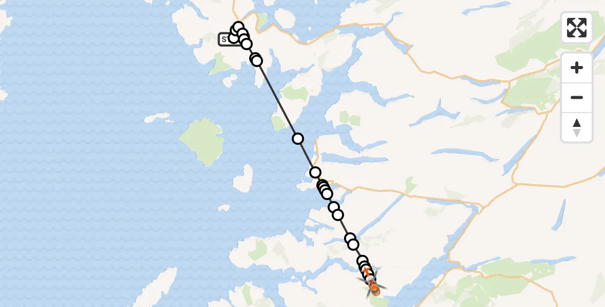 Flight route Coastguard Helicopter Basteir's Tooth - Highland, 25 May 2026, 19:12