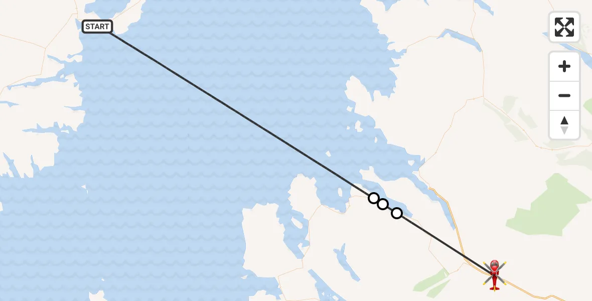 Flight route Air Ambulance Helicopter Inner Seas - Highland, 25 May 2026, 20:39