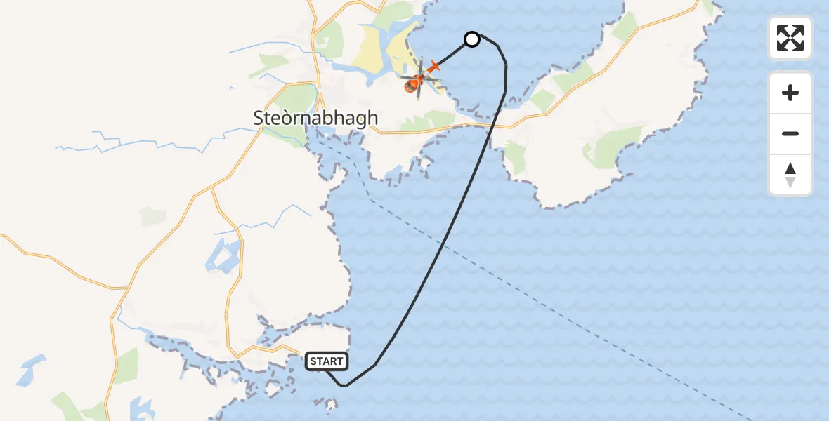 Flight route Coastguard Helicopter Inner Seas - Mealabost, 25 May 2026, 22:02