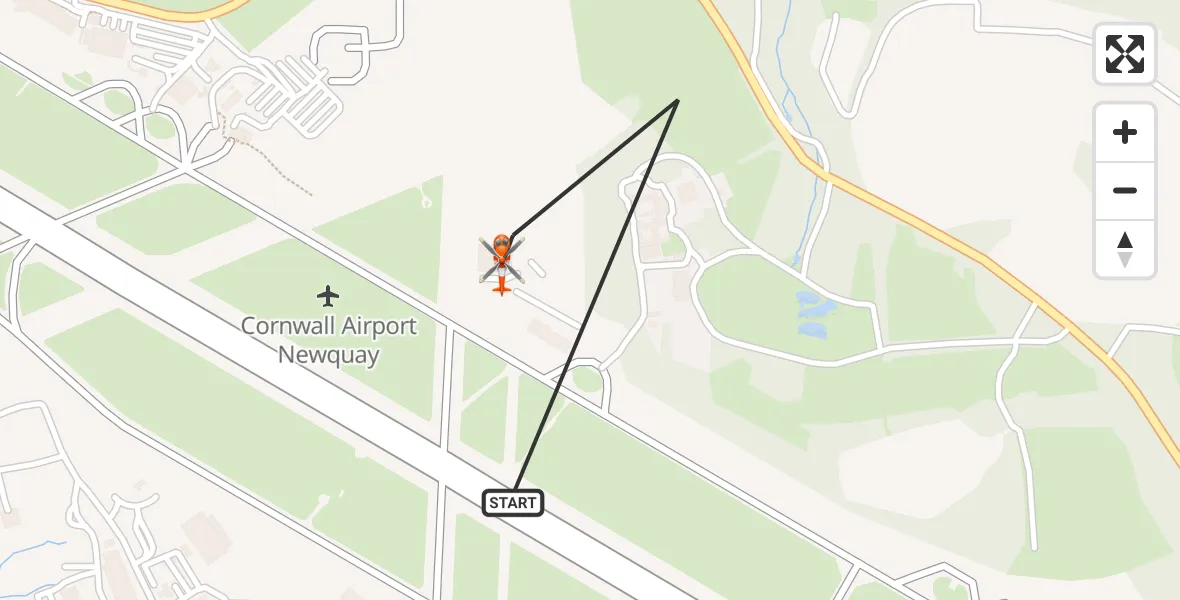 Flight route Coastguard Helicopter Cornwall Airport Newquay - Cornwall Airport Newquay, 26 May 2026, 07:19