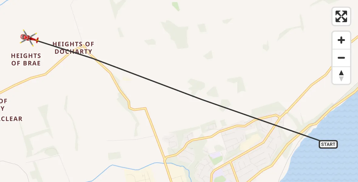 Flight route Air Ambulance Helicopter Dingwall - Dingwall, 26 May 2026, 08:06