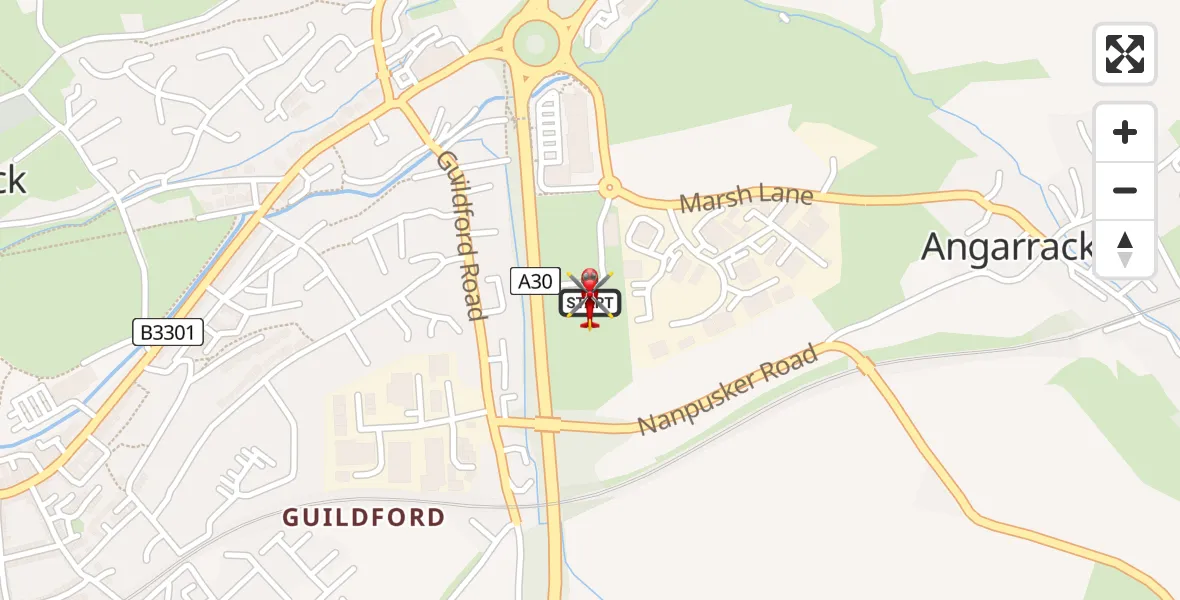 Flight route Air Ambulance Helicopter Hayle - Hayle, 26 May 2026, 10:02