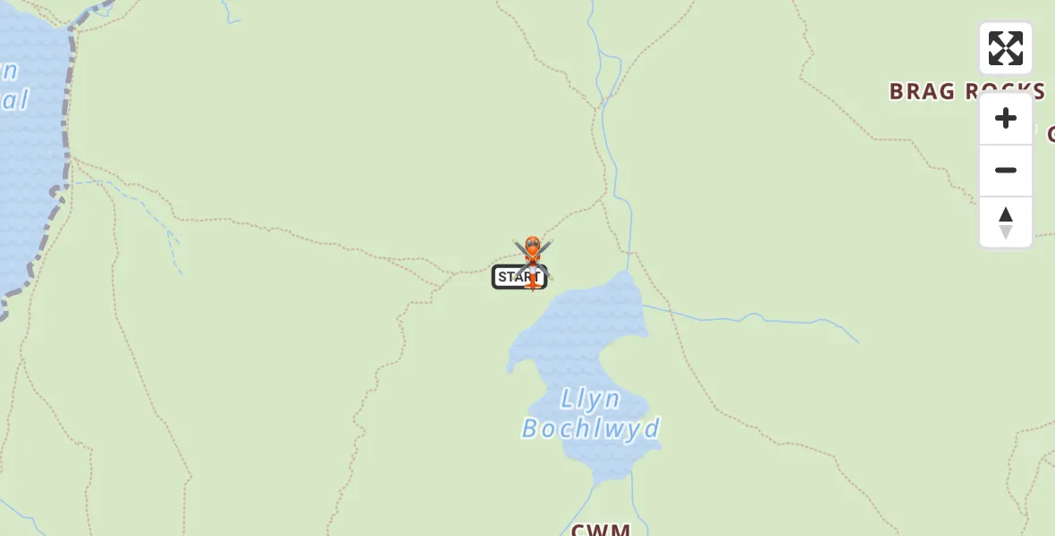 Flight route Coastguard Helicopter Capel Curig - Capel Curig, 26 May 2026, 10:28