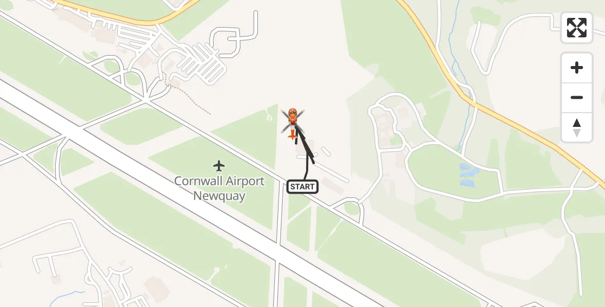 Flight route Coastguard Helicopter Cornwall Airport Newquay - Cornwall Airport Newquay, 26 May 2026, 13:05