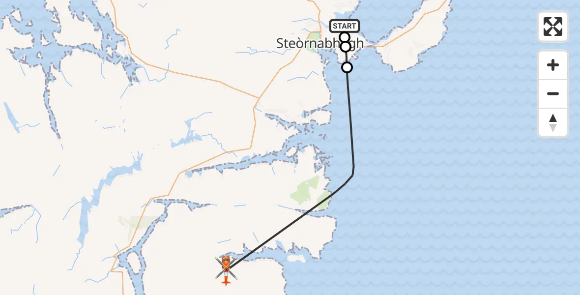 Flight route Coastguard Helicopter Steinis - Inner Seas, 26 May 2026, 13:56