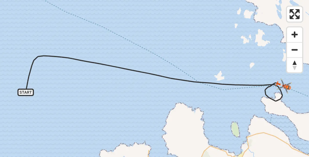 Flight route Coastguard Helicopter Inner Seas - Inner Seas, 26 May 2026, 14:50
