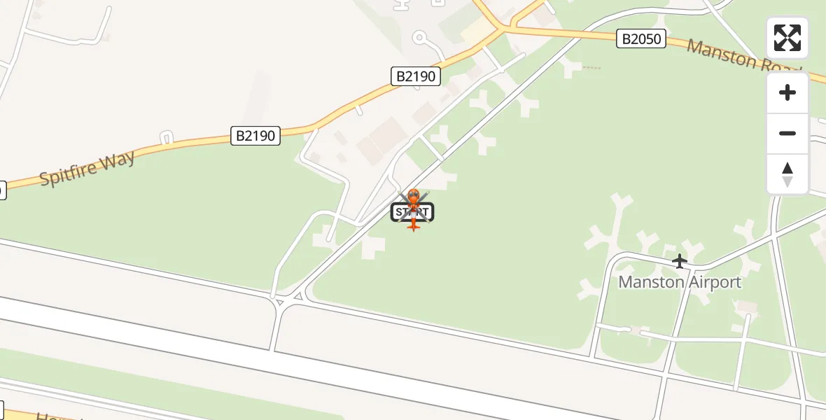Flight route Coastguard Helicopter Manston Airport - Manston Airport, 26 May 2026, 16:37