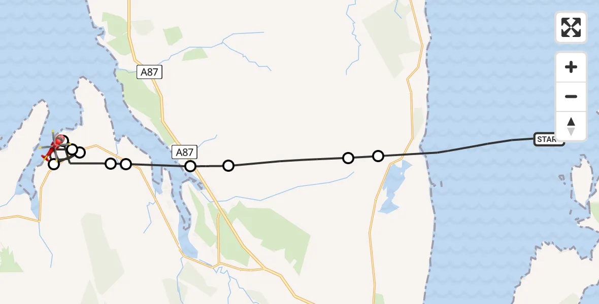 Flight route Air Ambulance Helicopter Inner Seas - Flashader - Flaiseadar, 26 May 2026, 17:05