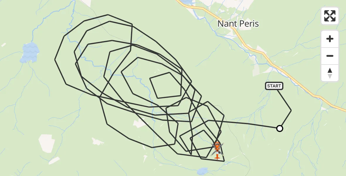 Flight route Coastguard Helicopter Nant Peris - Llanberis, 26 May 2026, 18:36