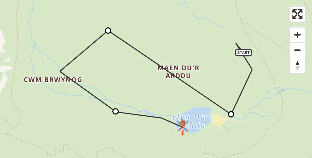 Flight route Coastguard Helicopter Llanberis - Betws Garmon, 26 May 2026, 20:35