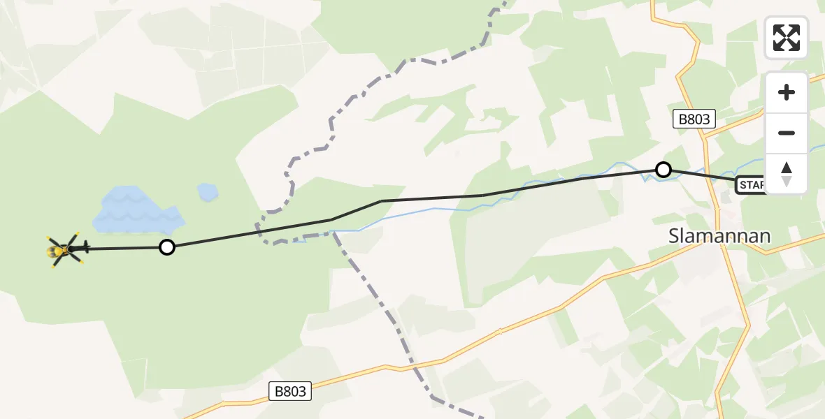 Flight route Police Helicopter Slamannan - Palacerigg Cottages, 26 May 2026, 21:03