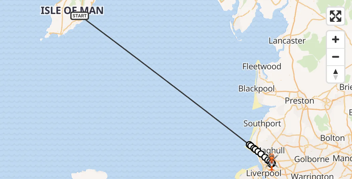 Flight route Coastguard Helicopter Irish Sea - Gillmoss, 27 May 2026, 00:34