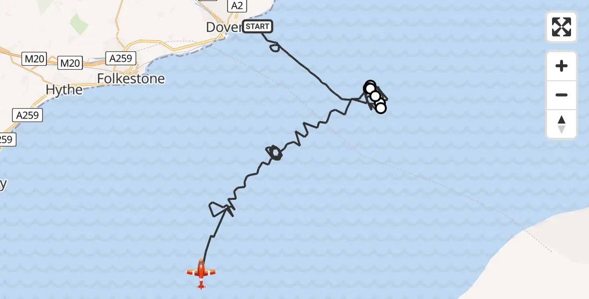 Flight route Coastguard Drone English Channel - English Channel, 27 May 2026, 06:58