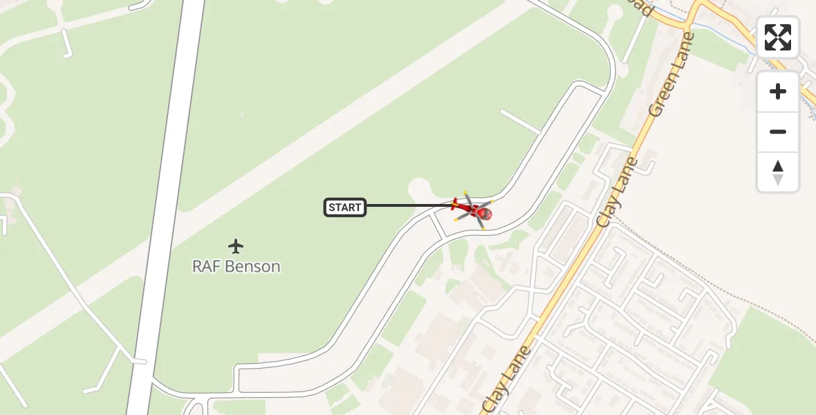 Flight route Air Ambulance Helicopter RAF Benson - RAF Benson, 27 May 2026, 07:54