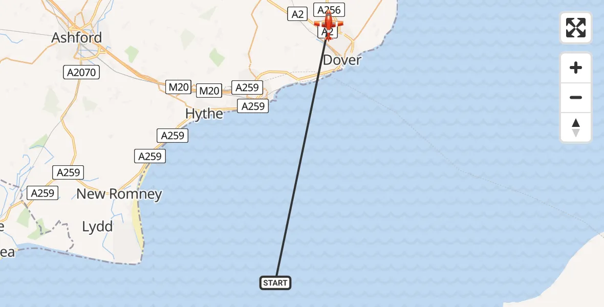 Flight route Coastguard Drone English Channel - Dover, 27 May 2026, 08:55