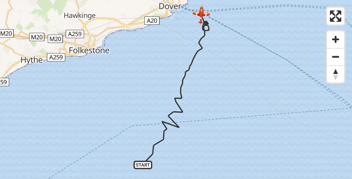 Flight route Coastguard Drone English Channel - English Channel, 27 May 2026, 10:42
