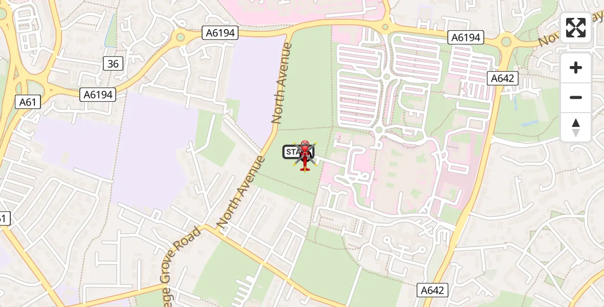 Flight route Air Ambulance Helicopter Newton Hill - Newton Hill, 27 May 2026, 11:35