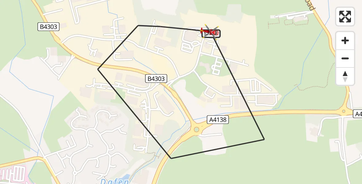 Flight route Air Ambulance Helicopter Dafen - Dafen, 27 May 2026, 12:51