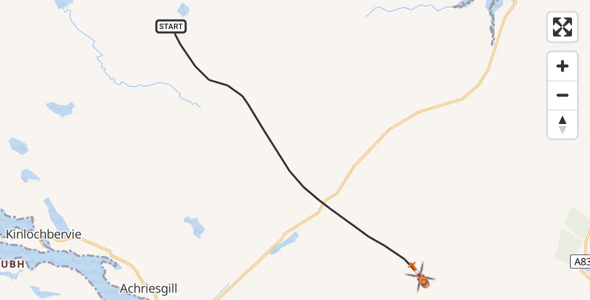 Flight route Coastguard Helicopter Highland - Highland, 27 May 2026, 14:41