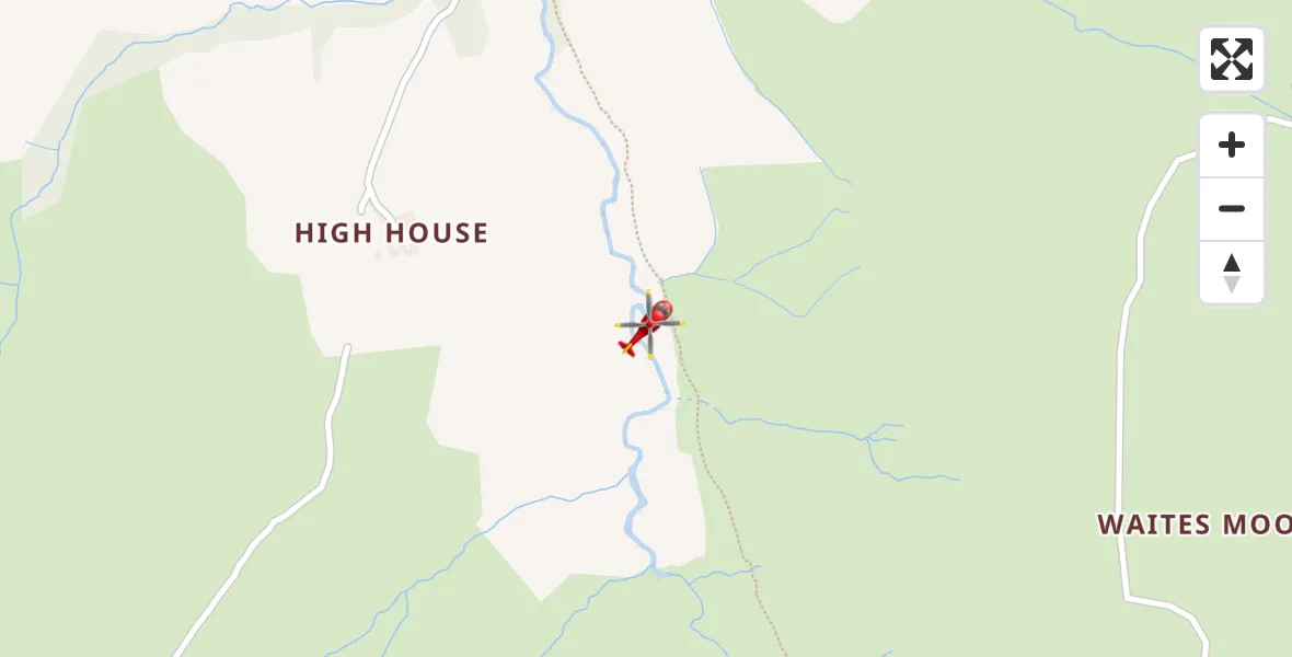 Flight route Air Ambulance Helicopter Westerdale - Westerdale, 27 May 2026, 14:44