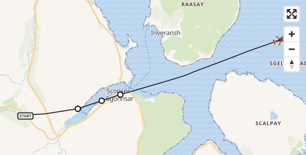 Flight route Air Ambulance Helicopter Sligachan - Sligeachan - Inner Seas, 27 May 2026, 15:31