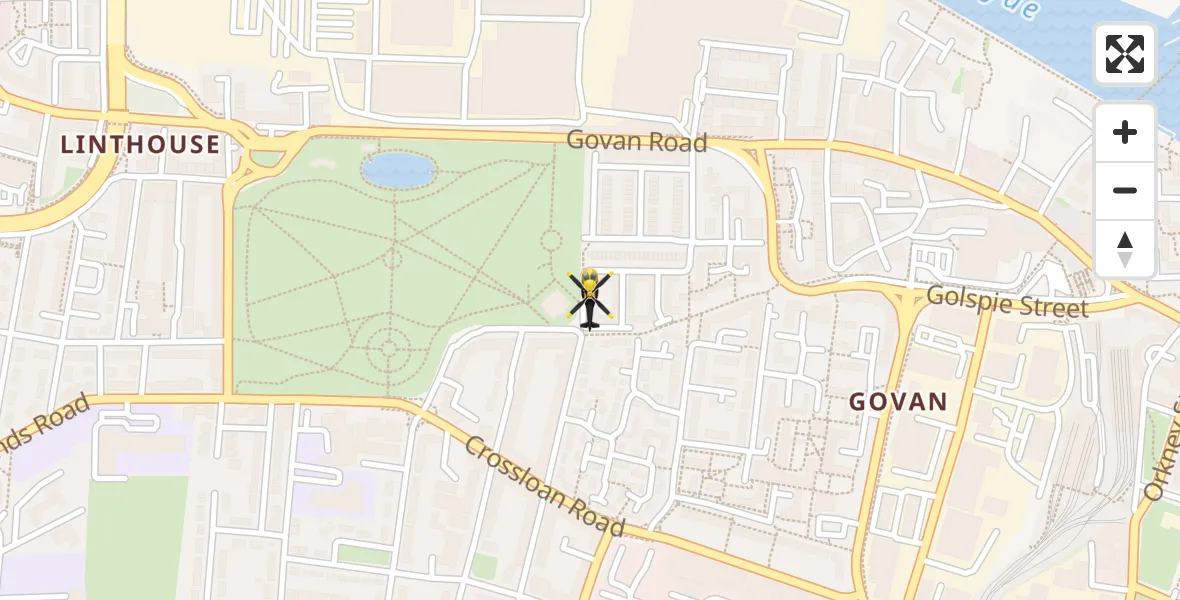 Flight route Police Helicopter Glasgow - Glasgow, 27 May 2026, 16:23