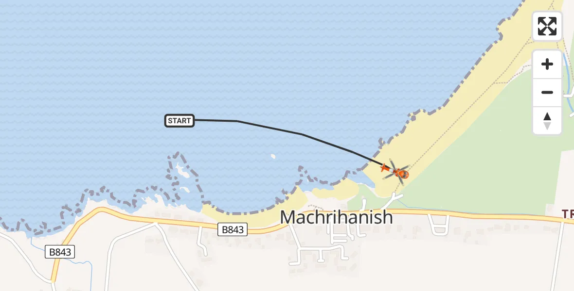 Flight route Coastguard Helicopter Machrihanish - Machrihanish, 27 May 2026, 17:52