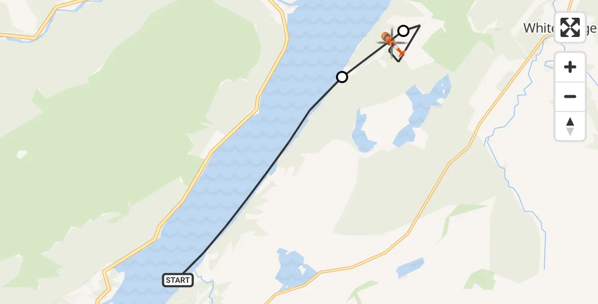 Flight route Coastguard Helicopter Loch Ness - Highland, 27 May 2026, 18:59