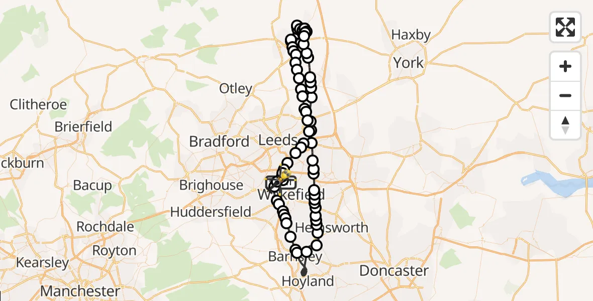Flight route Police Helicopter Brandy Carr - Brandy Carr, 27 May 2026, 21:57
