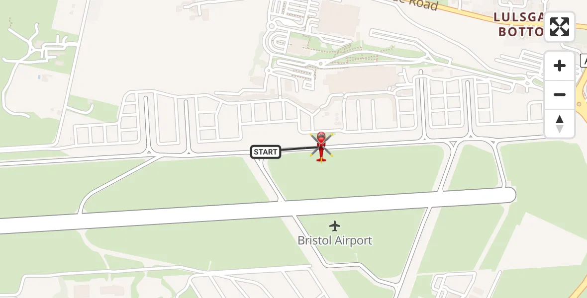 Flight route Air Ambulance Helicopter Bristol Airport - Bristol Airport, 28 May 2026, 11:31