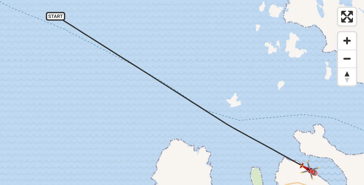 Flight route Air Ambulance Helicopter Inner Seas - Inner Seas, 28 May 2026, 12:16