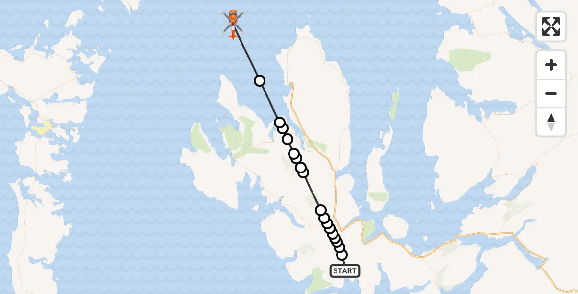 Flight route Coastguard Helicopter Meallan Dearg - Inner Seas, 28 May 2026, 14:36