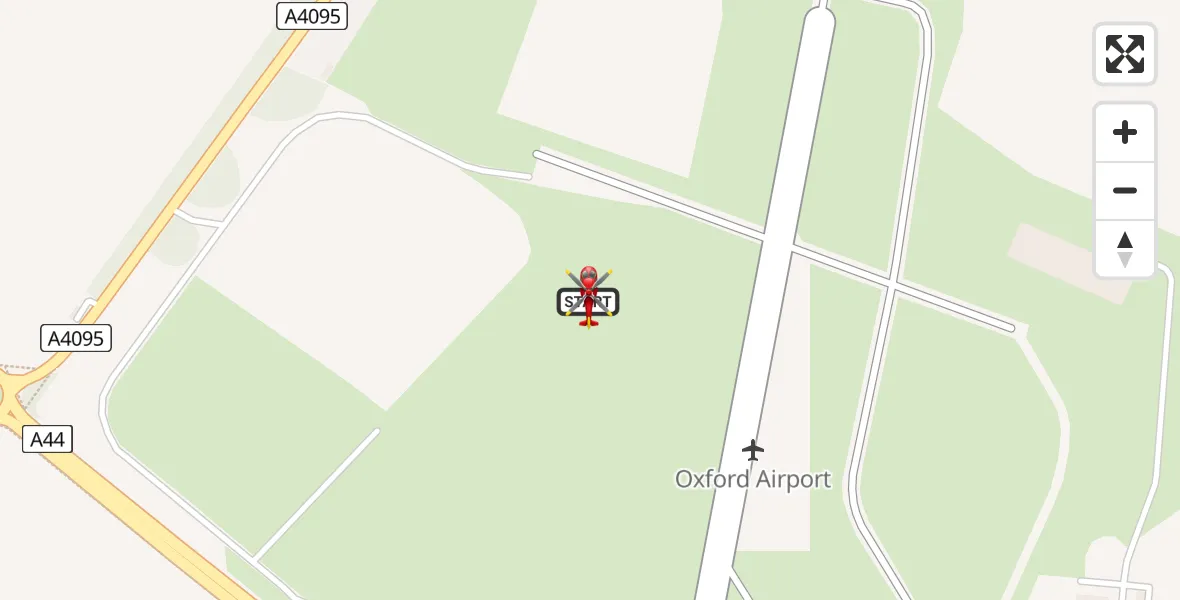 Flight route Air Ambulance Helicopter London Oxford Airport - London Oxford Airport, 28 May 2026, 15:00