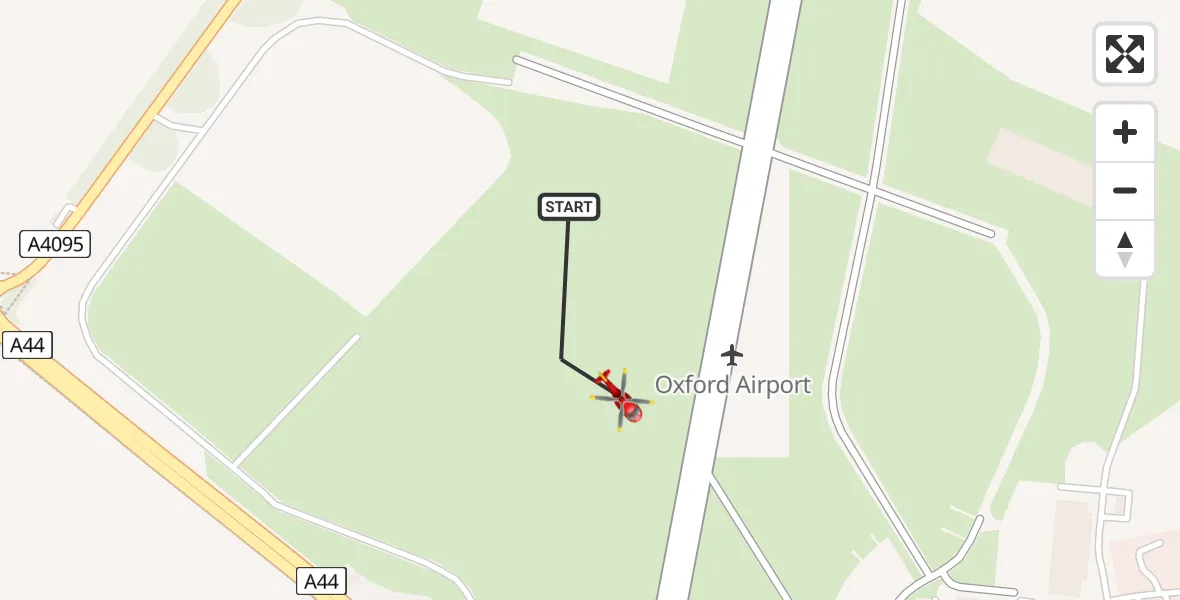 Flight route Air Ambulance Helicopter London Oxford Airport - London Oxford Airport, 28 May 2026, 15:04