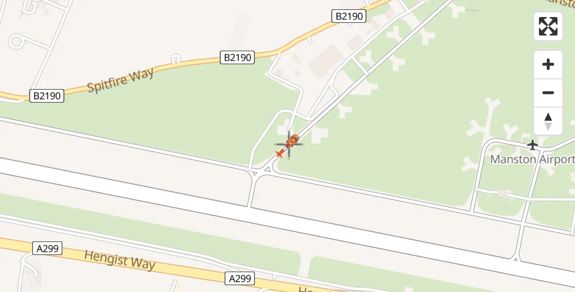 Flight route Coastguard Helicopter Manston Airport - Manston Airport, 28 May 2026, 16:25