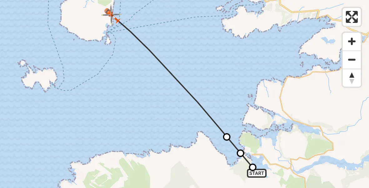 Flight route Coastguard Helicopter An Fhadhail Dhubh - Inner Seas, 28 May 2026, 18:00
