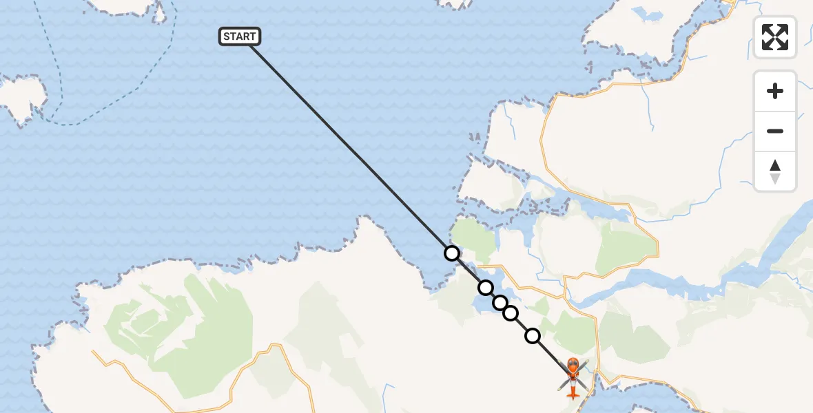 Flight route Coastguard Helicopter Inner Seas - Salen, 28 May 2026, 19:05