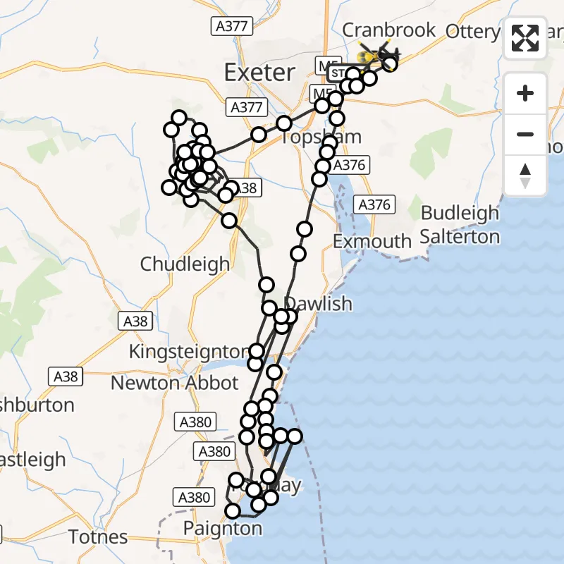 Exeter Test Routes Map Police Helicopter to Exeter International Airport | 28 May 2026 23:09 ...