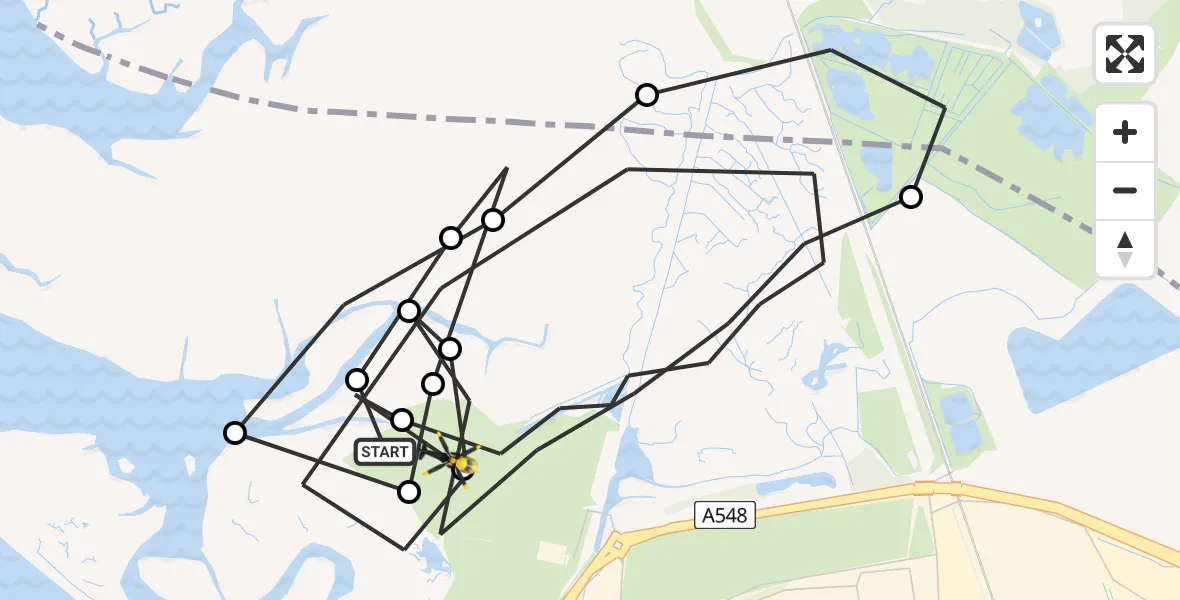 Flight route Police Helicopter Connah's Quay - Connah's Quay, 28 May 2026, 23:01